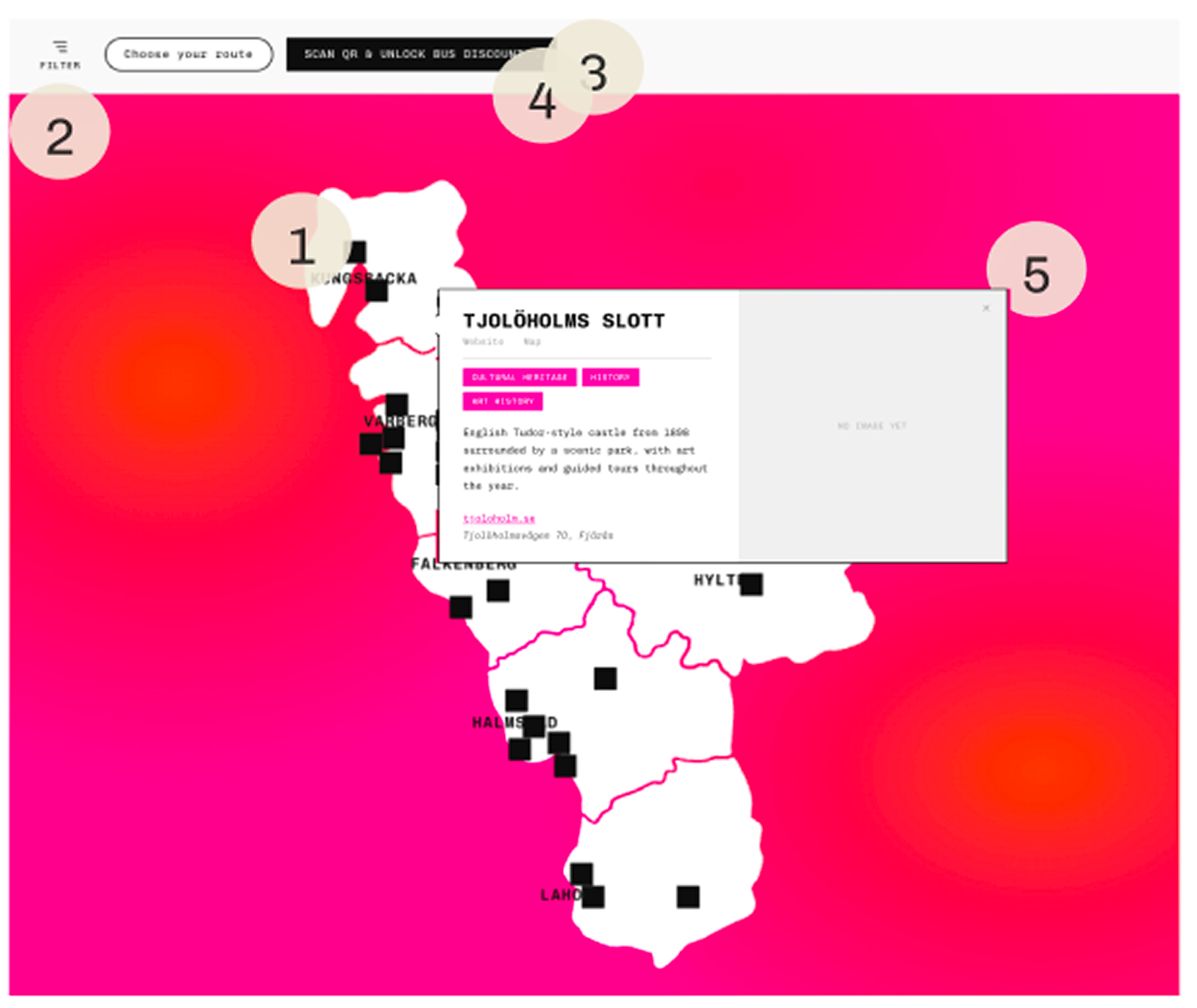 Updated map UI after user testing iterations